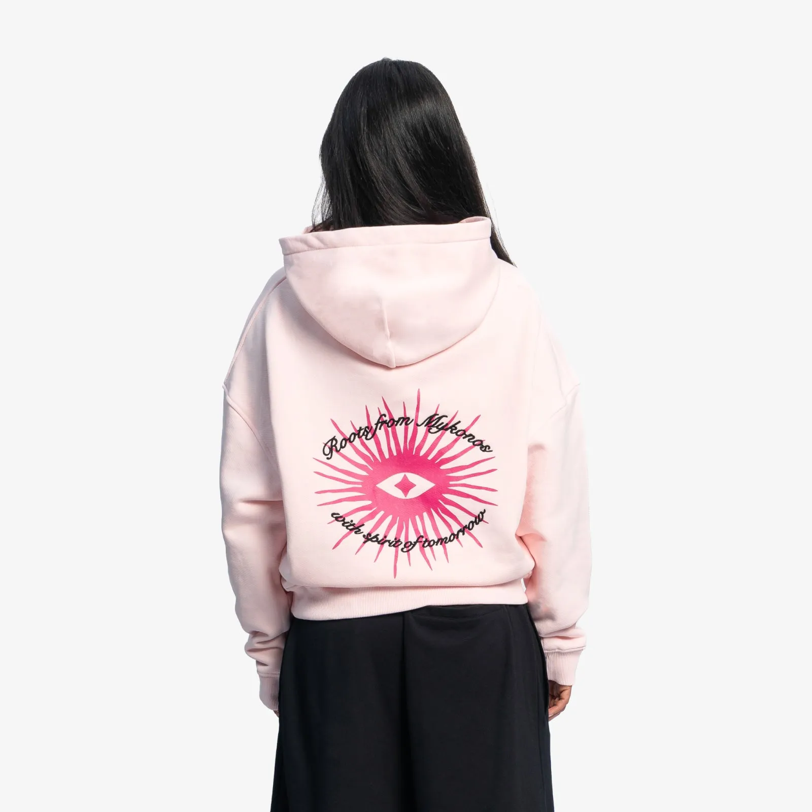 A Paradise Beach Club Graphic Cropped Hoodie