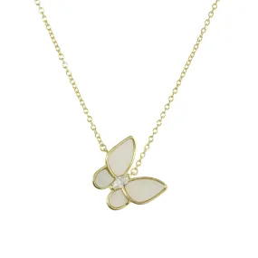 ANGLED MOTHER OF PEARL BUTTERFLY NECKLACE