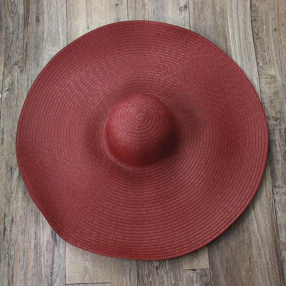 Beach Hat, Large Wide Brim Straw Sun Hats, Oversized Anti UV 50 Summer Hat