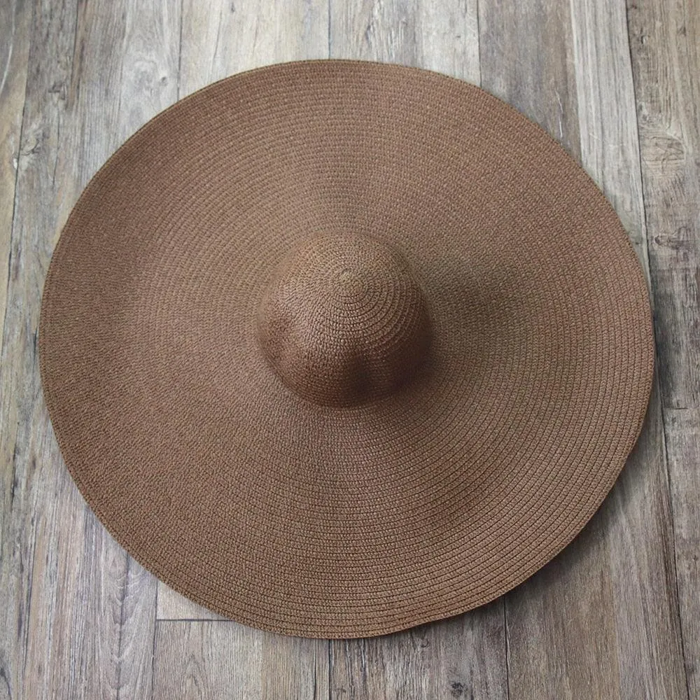 Beach Hat, Large Wide Brim Straw Sun Hats, Oversized Anti UV 50 Summer Hat