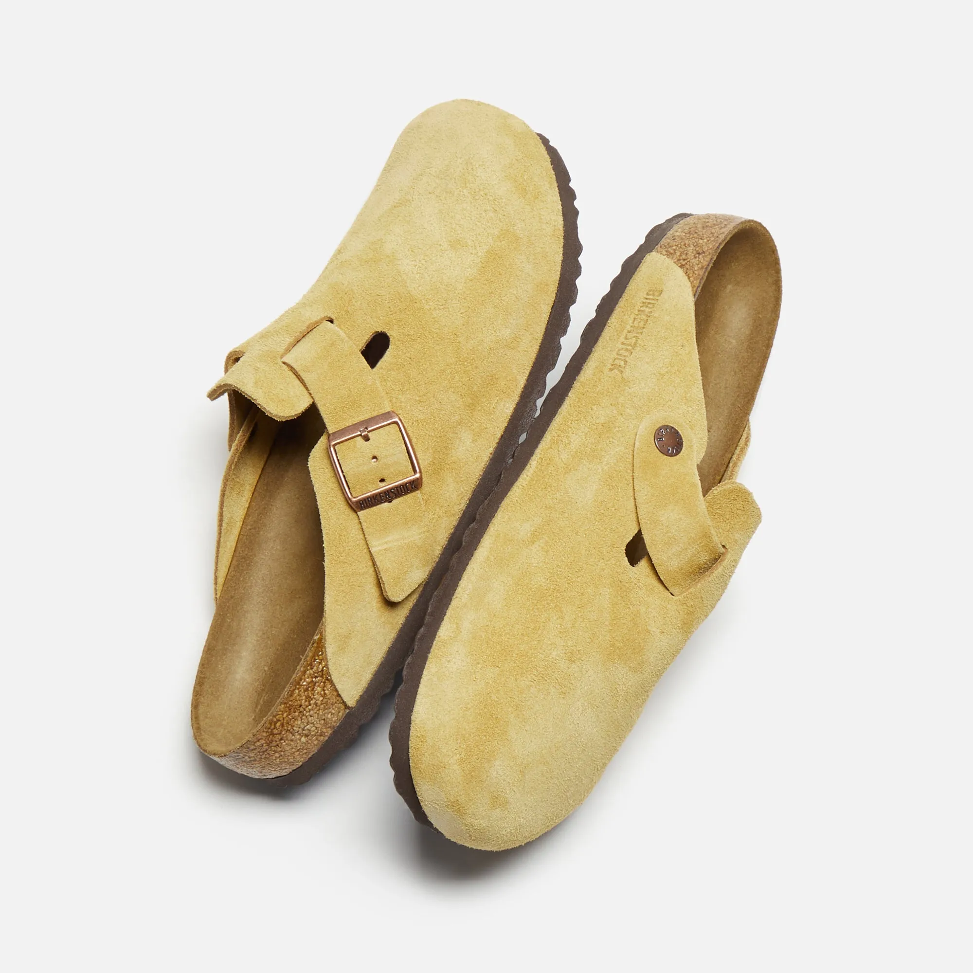 Birkenstock Boston Suede - Latte Cream