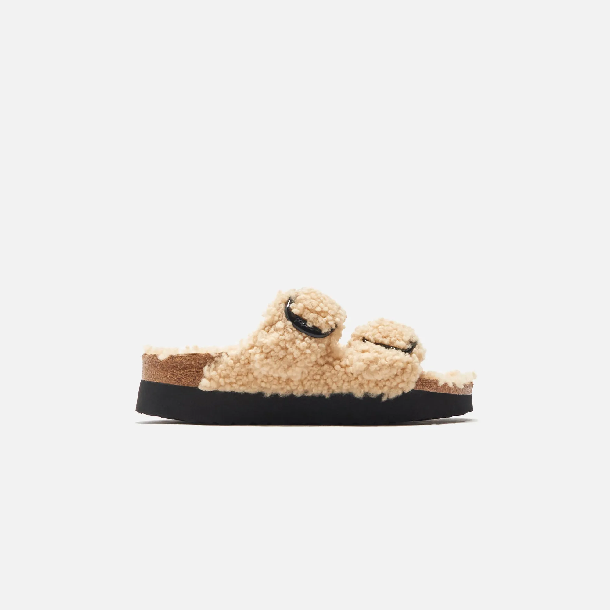 Birkenstock WMNS Arizona Big Buckle Platform Teddy - Eggshell