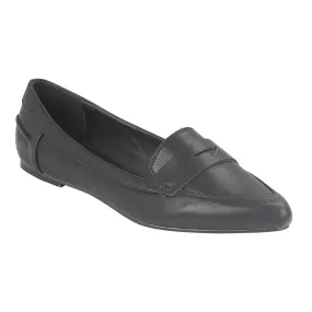 Black Pu  Flat Shoes