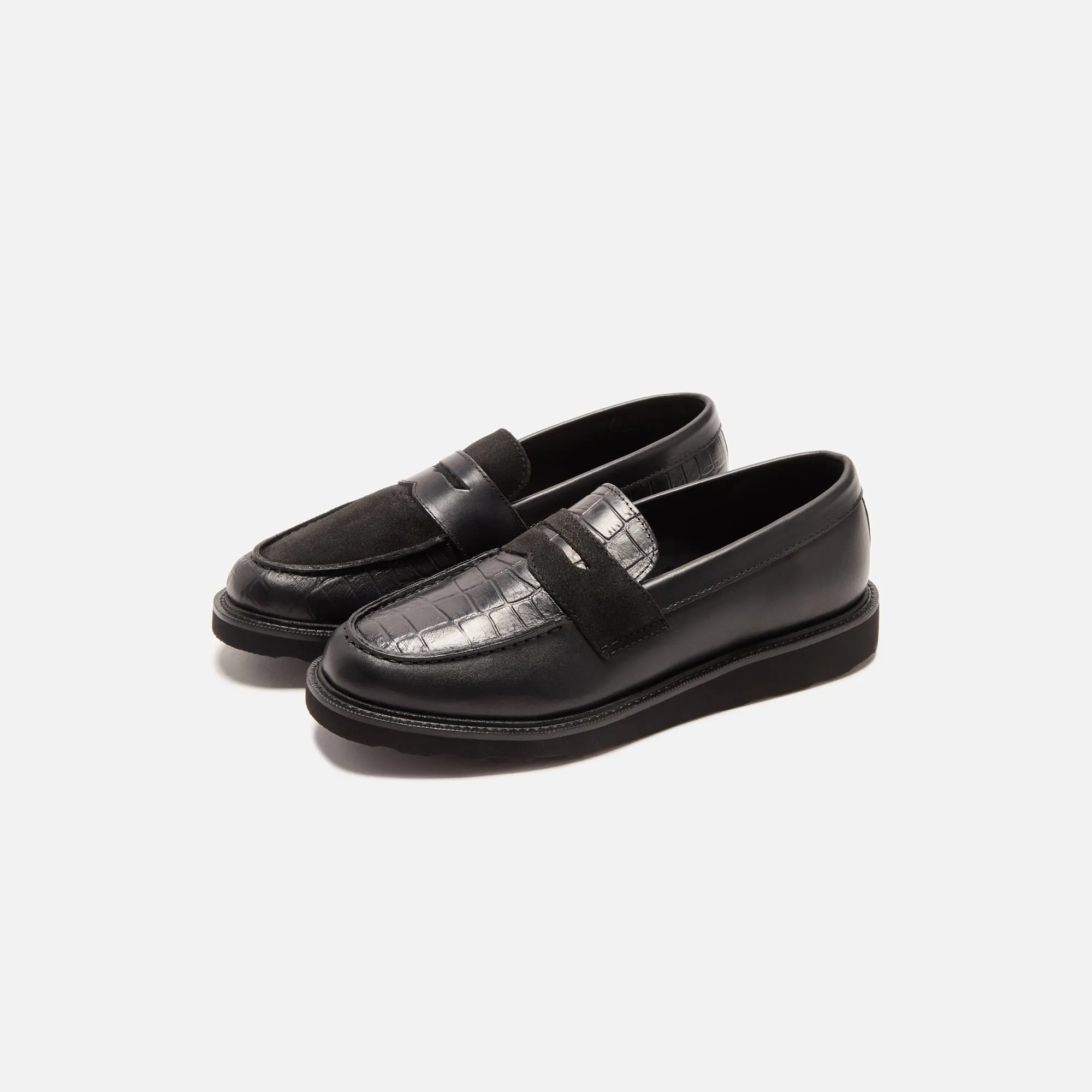 Caminando Loafer - Black / Black Croco