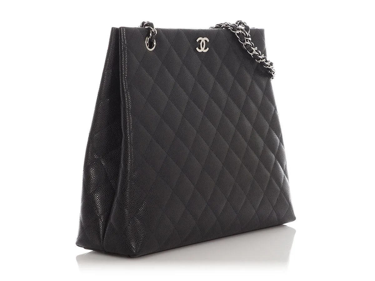 Chanel Black Quilted Caviar Tote