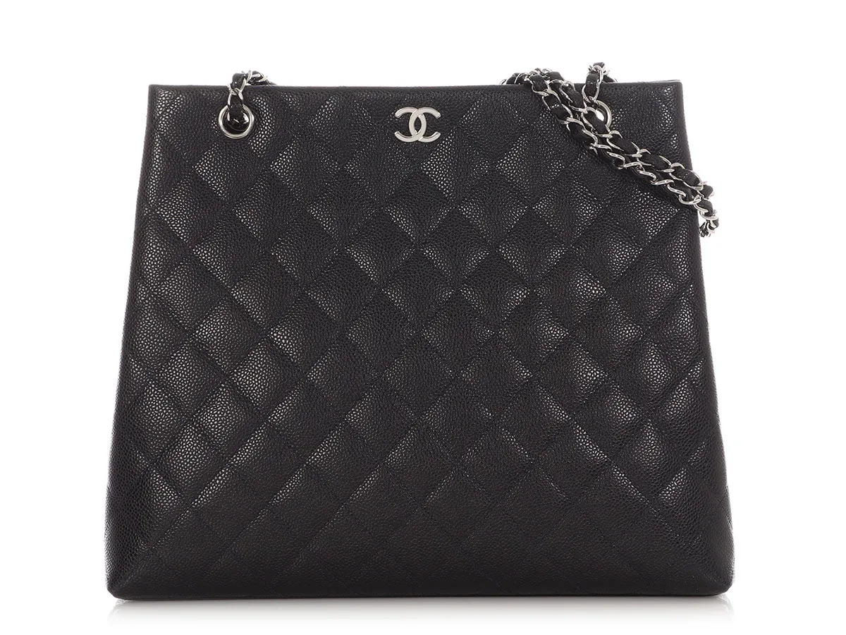 Chanel Black Quilted Caviar Tote