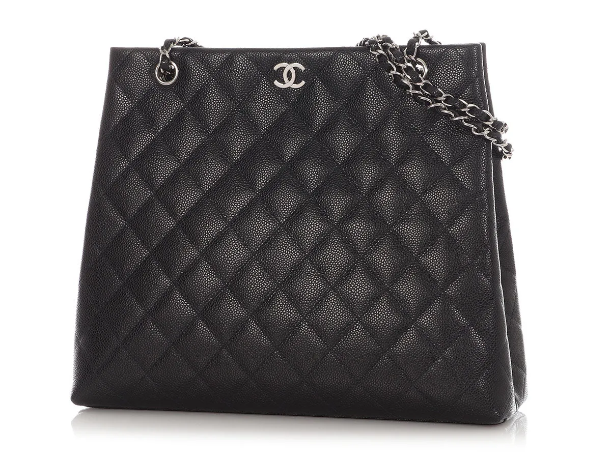 Chanel Black Quilted Caviar Tote