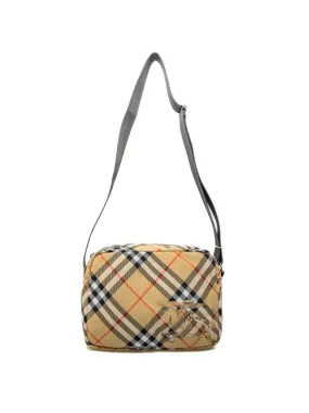 CHECK PATTERNED BEIGE SHOULDER BAG