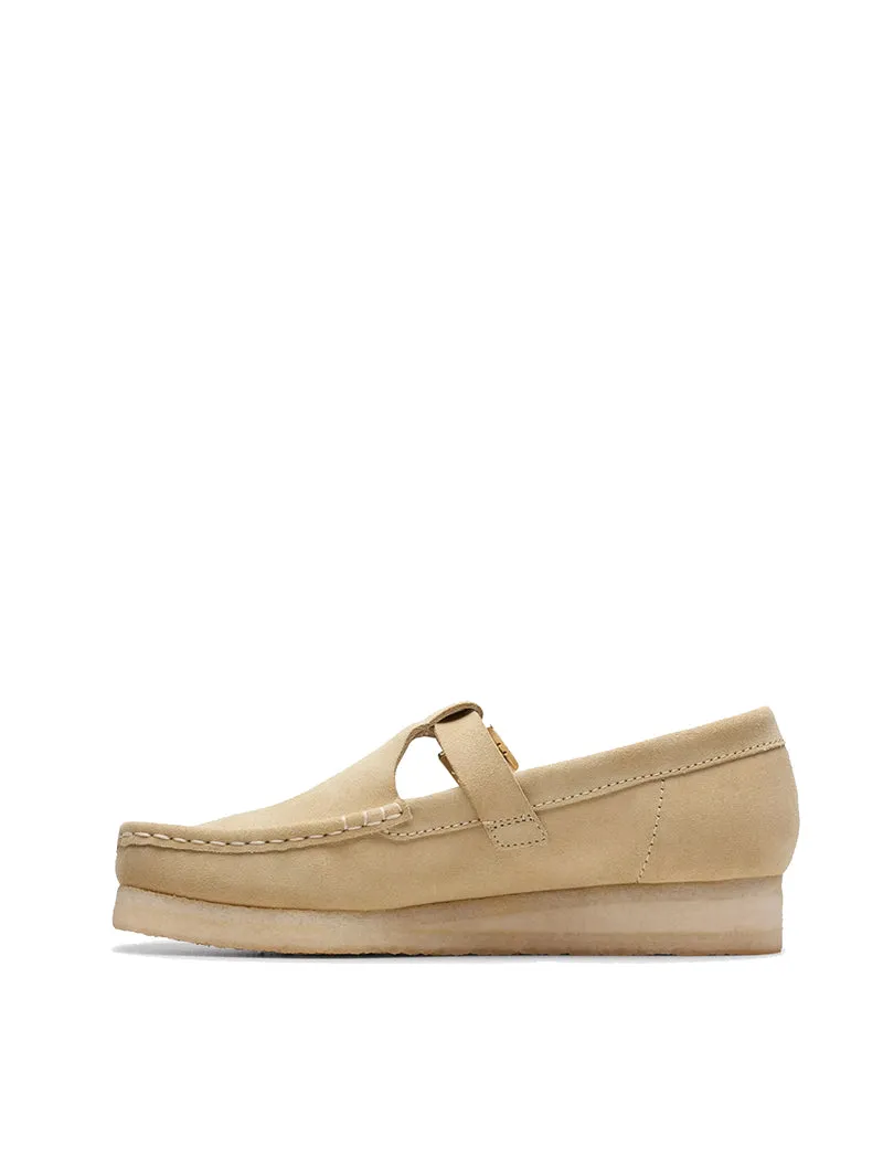 Clarks Originals Womens Wallabee T Bar Maple Suede