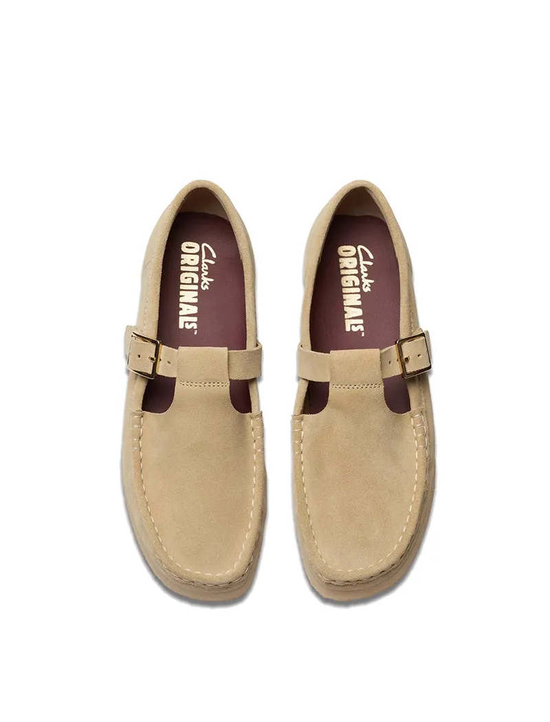 Clarks Originals Womens Wallabee T Bar Maple Suede