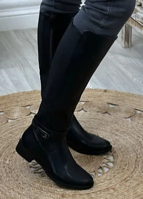 Corina Black Knee High Boots