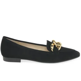 Gabor 31.301.17 Carol Black Suede with Gold Buckle