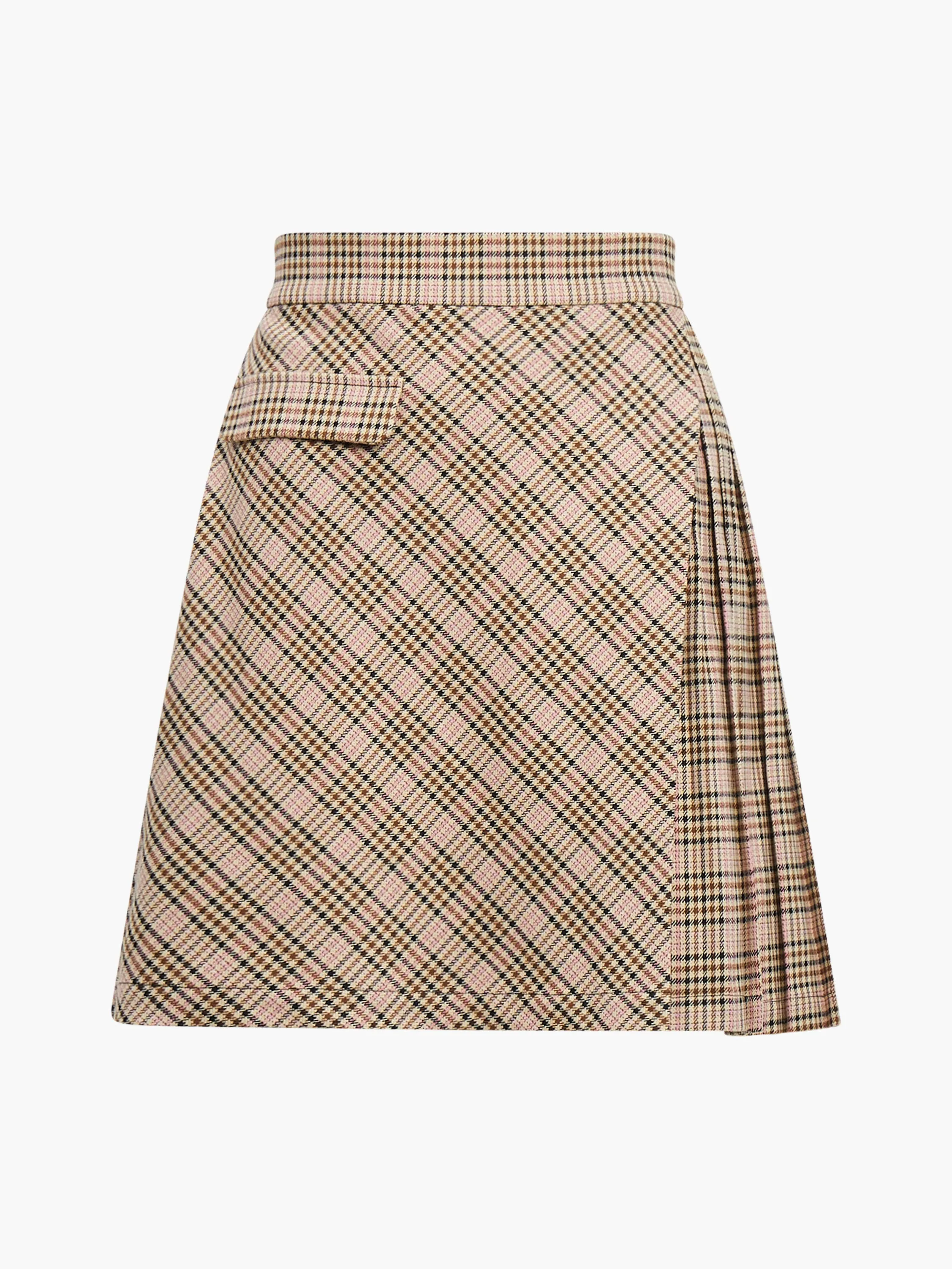 Gina Check Pleated Mini Skirt