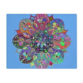 Hand-Drawn Mandala Art Placemat, Light Blue 1pc