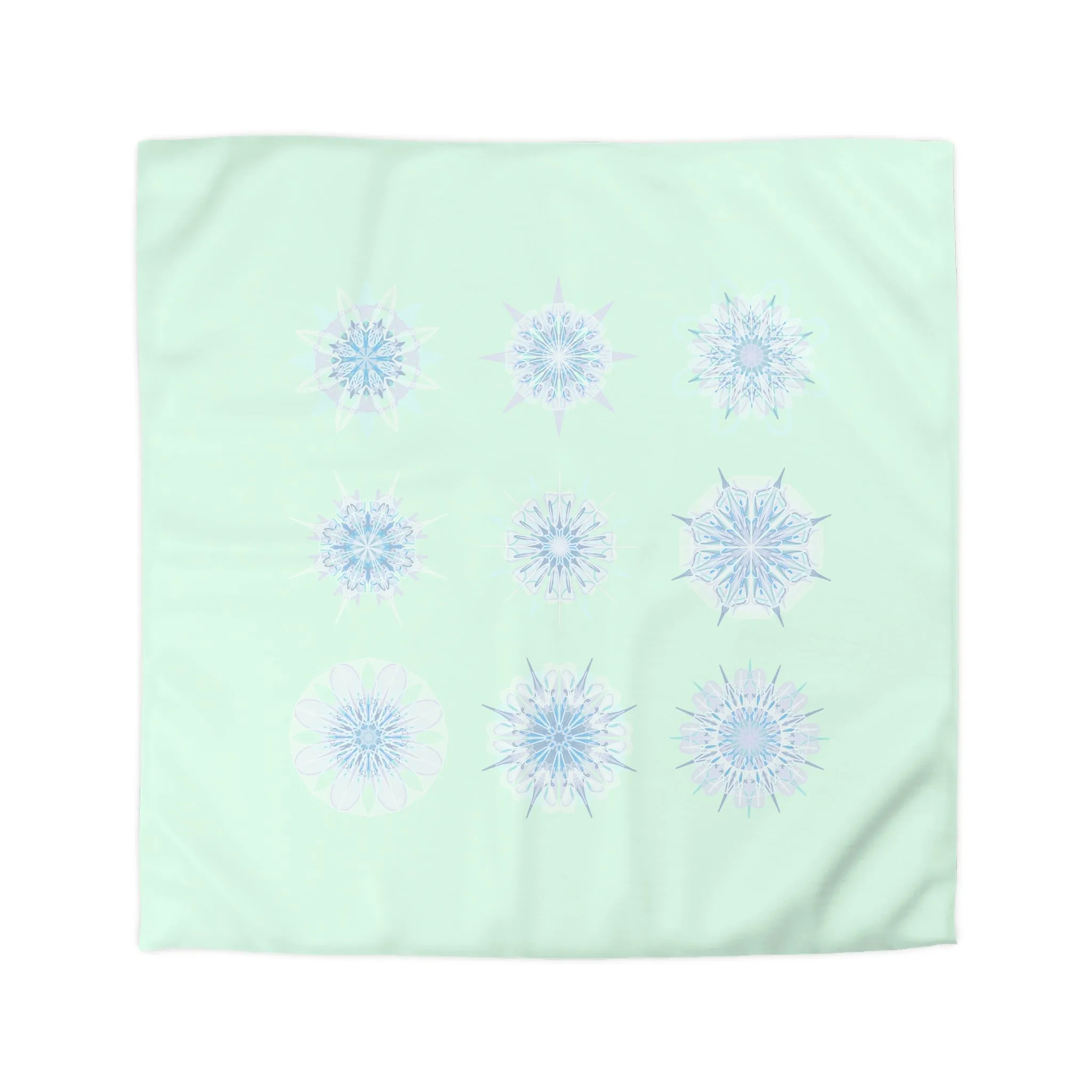 Handmade Mandala Design Microfiber Duvet Cover - Minty Fresh Background