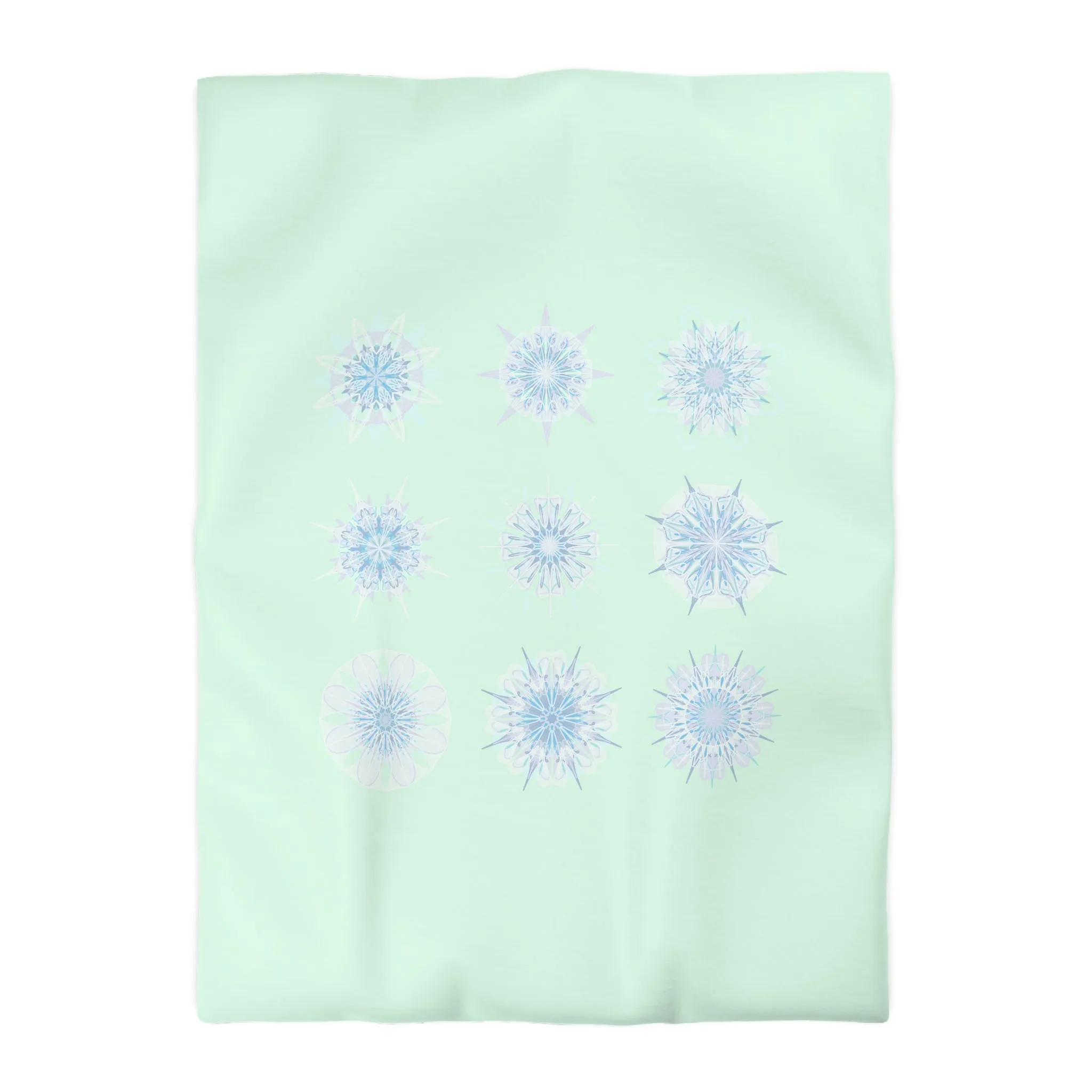 Handmade Mandala Design Microfiber Duvet Cover - Minty Fresh Background