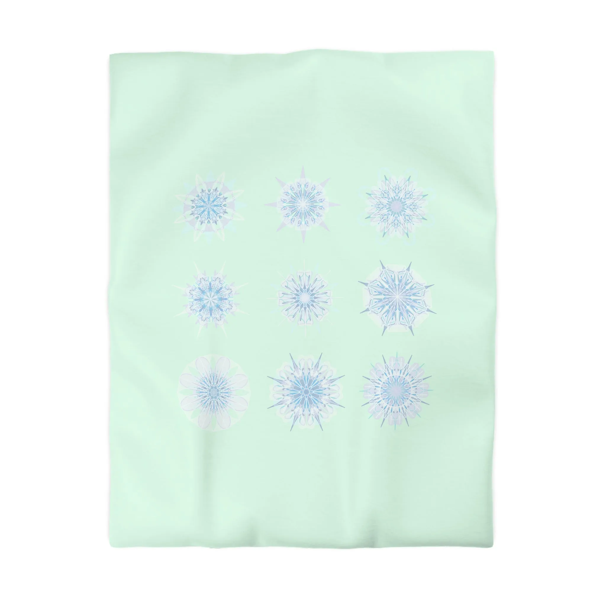 Handmade Mandala Design Microfiber Duvet Cover - Minty Fresh Background