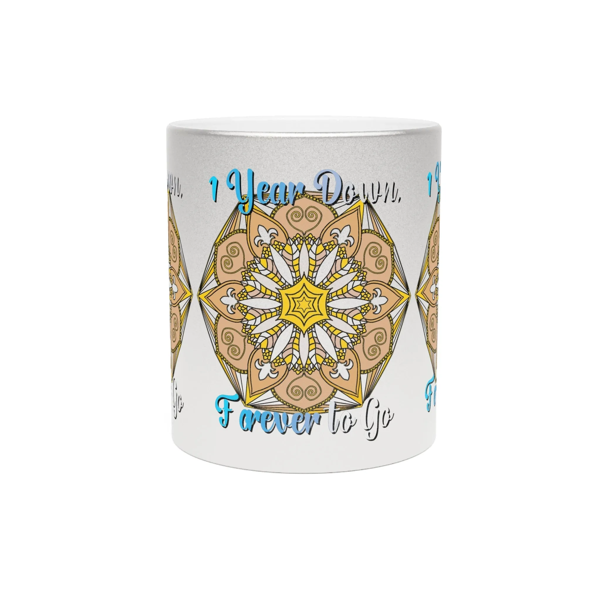 Handmade Mandala Metallic Mug - 1 Year Anniversary Gift