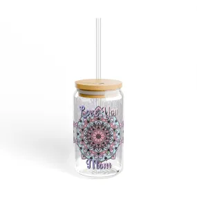 Handmade Mandala Sipper Glass - 16oz, Perfect Birthday Gift for Mom