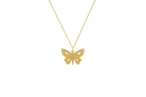 Large Diamond Butterfly Necklace