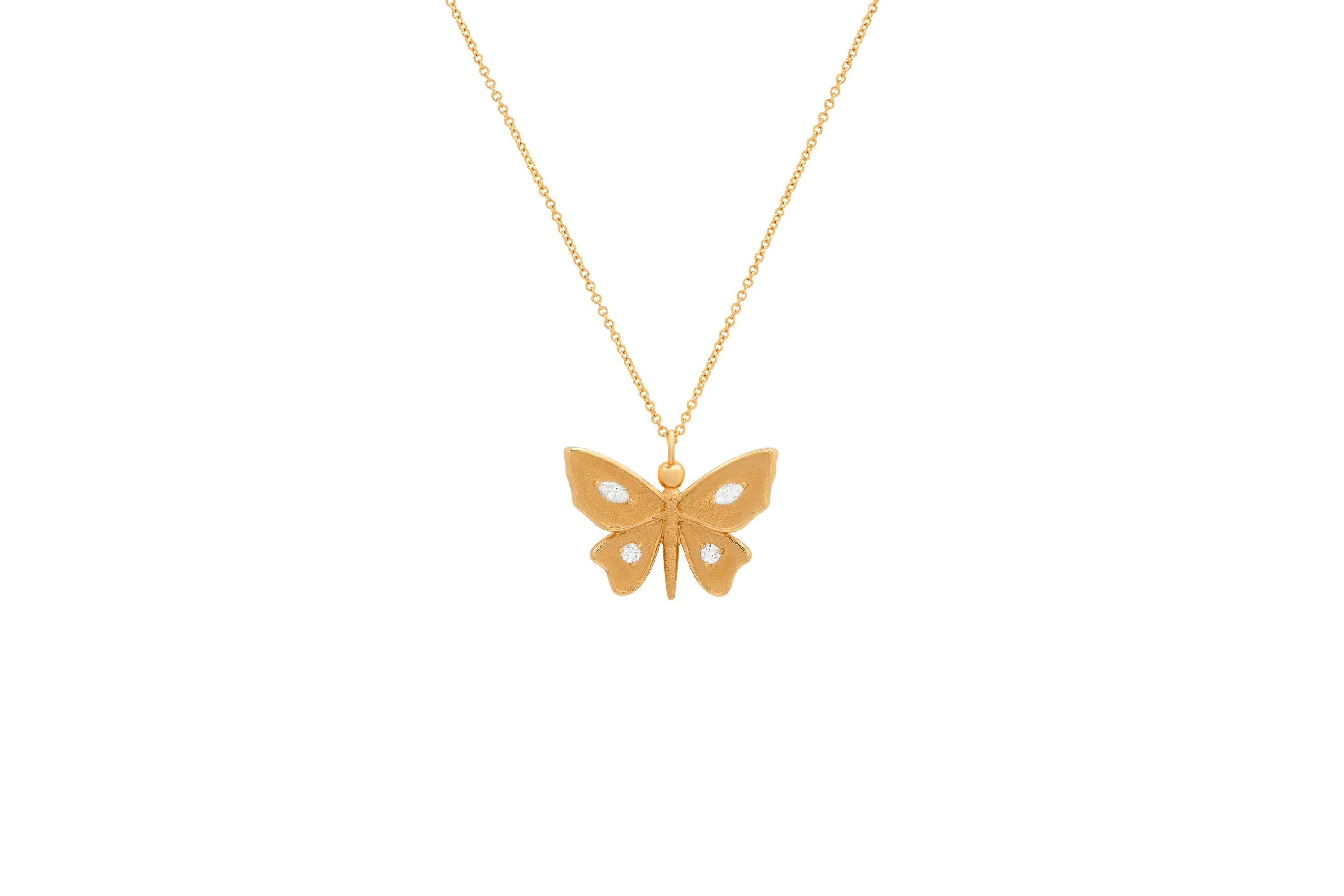 Large Diamond Butterfly Necklace