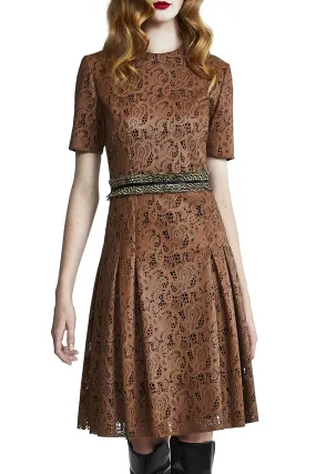 Laser Cut Leather Dress