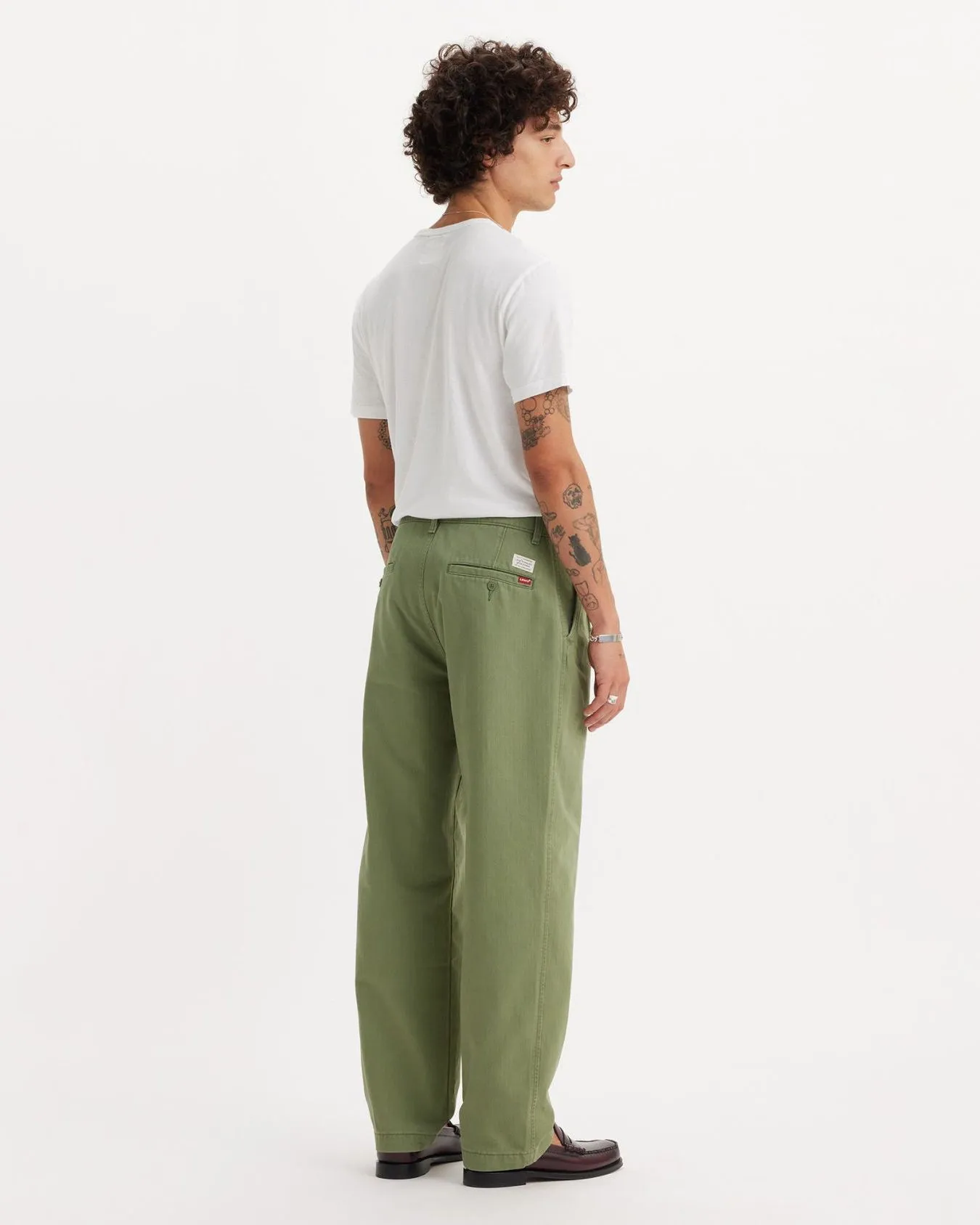 Levi's XX Chino Loose Straight Mens Pleated Herringbone Pants - Four Leaf Clover