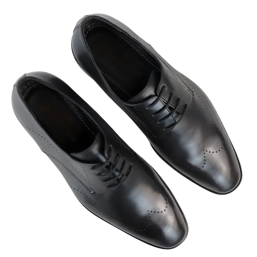 Men's Matt Leather Derby Shoes Dotted Line