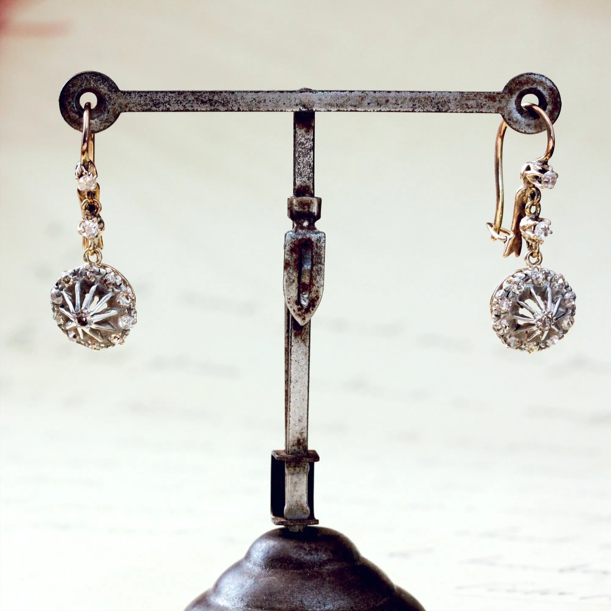 Mesmeric Antique Diamond Starburst Earrings