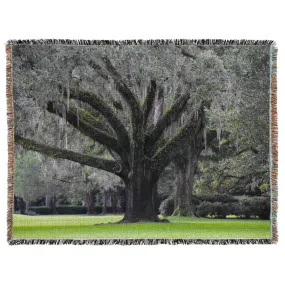 Moss Draped Oak at Eden Gardens State Park Oversized Tapestry Blanket