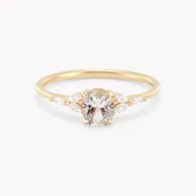 mystic moonflower one-of-a-kind - 14k yellow gold ring, pink sapphire AC