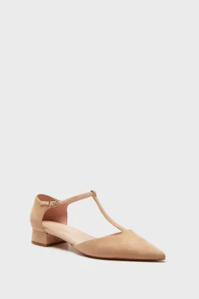 Nude Suede Collins Flats