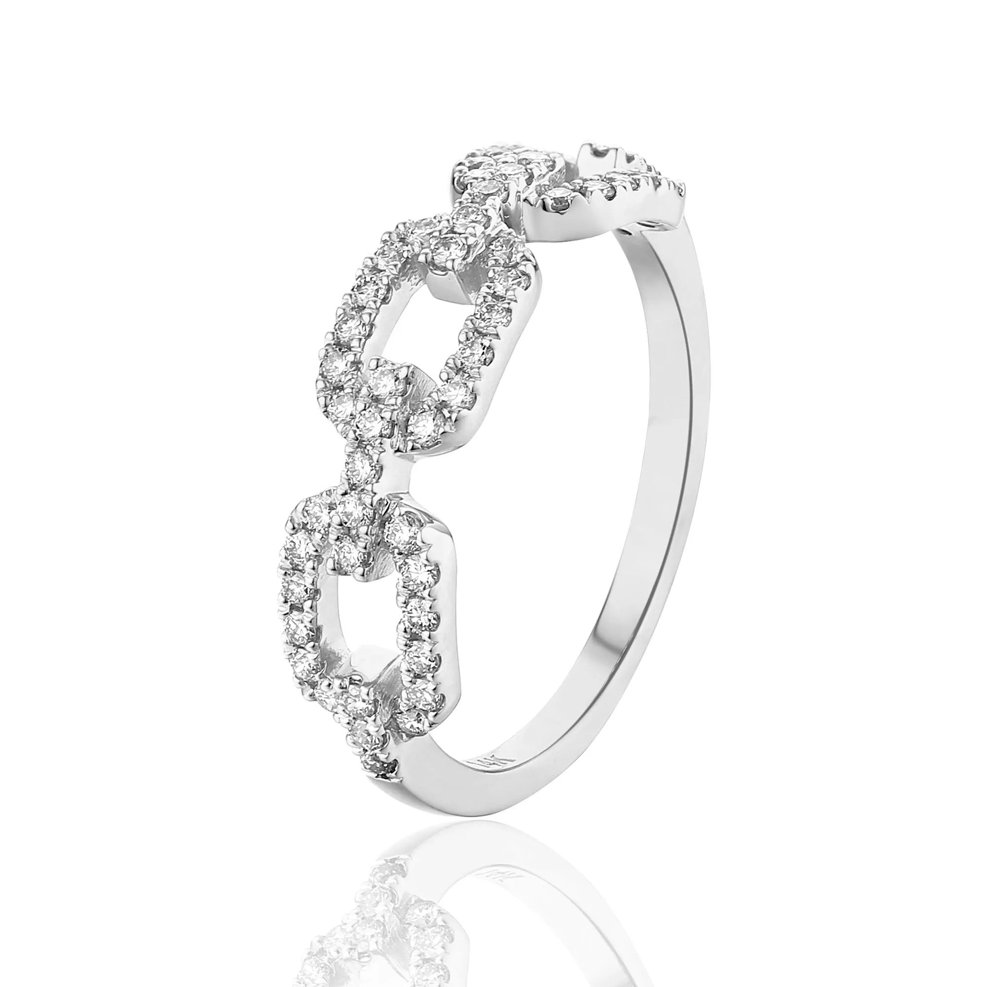 Orchid Gems Square Links Diamond Ring