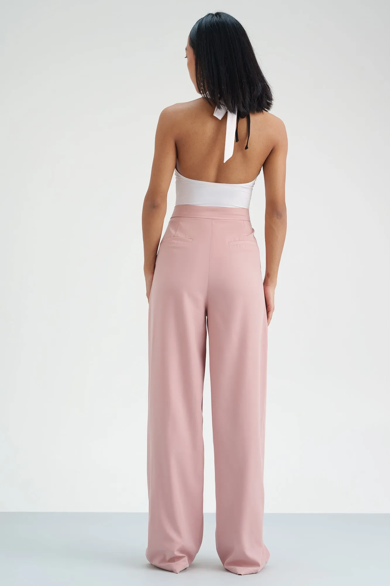 Pink Panther Pleated Waistband Korean Pants