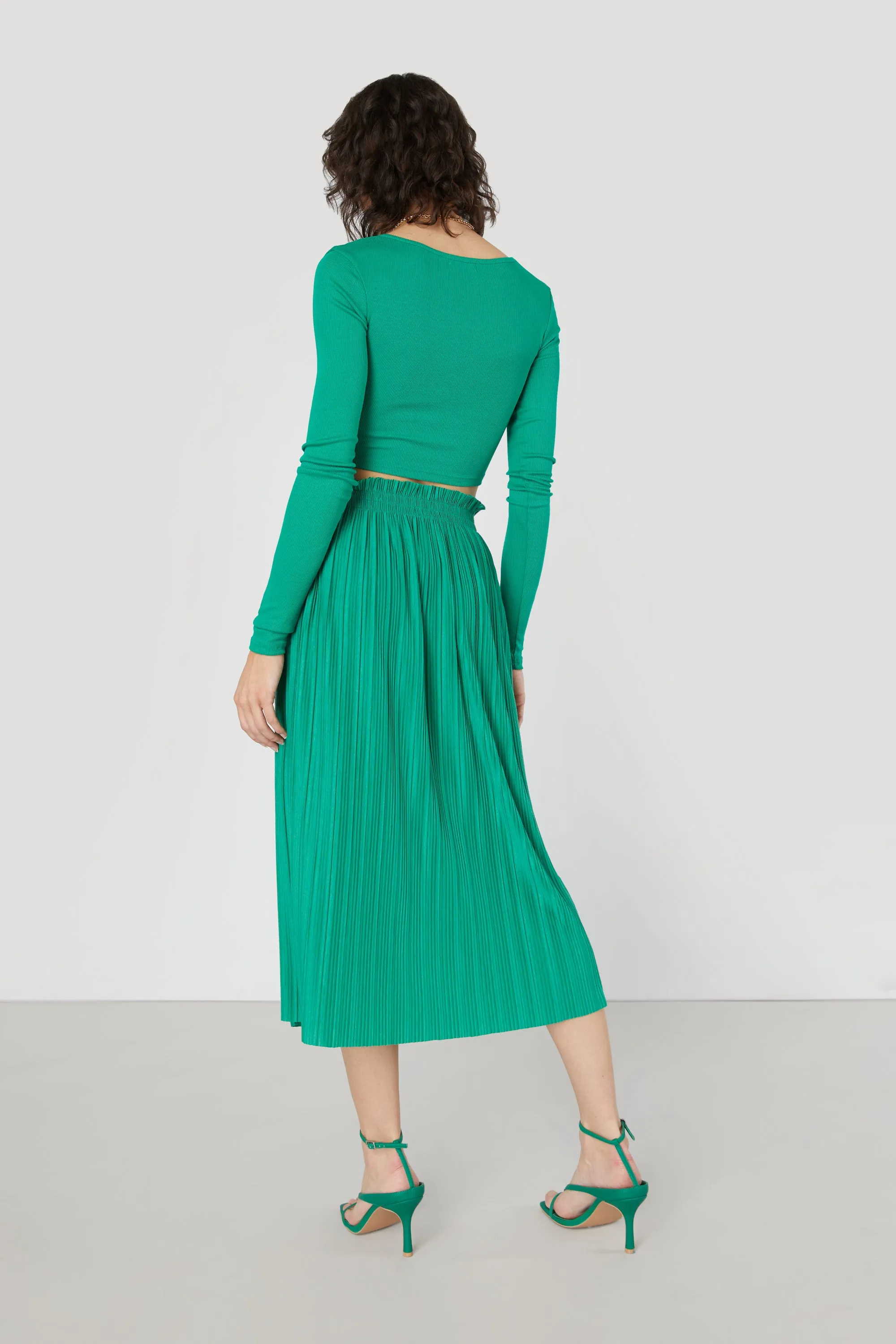 PLEATED MIDI SKIRT