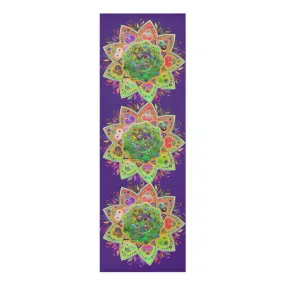 Purple Mandala Hand-Drawn Foam Yoga Mat - 24x72x0.25