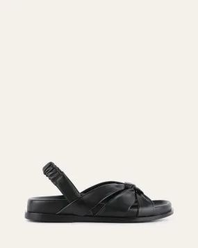 VINCENT FLAT SANDALS BLACK LEATHER