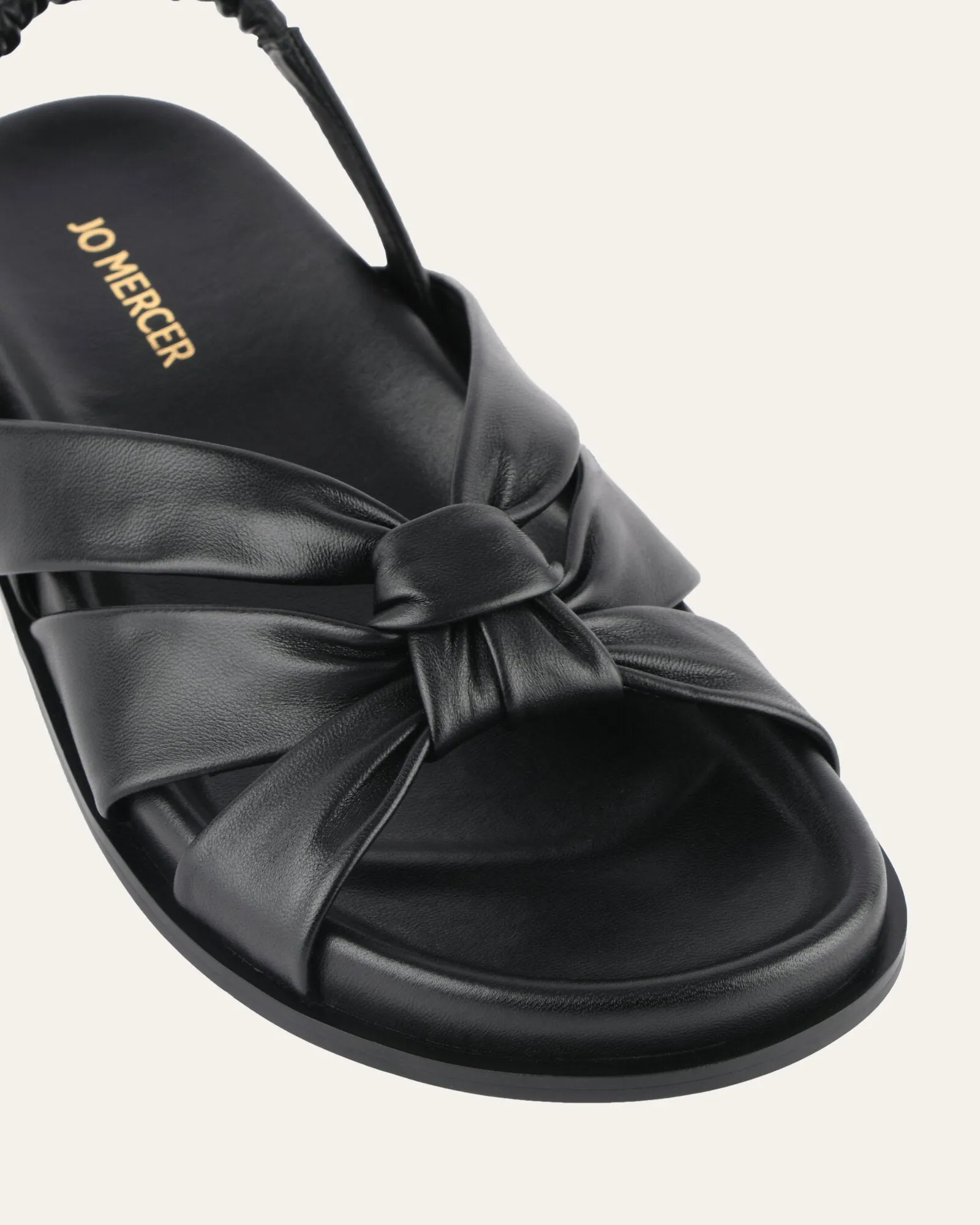 VINCENT FLAT SANDALS BLACK LEATHER