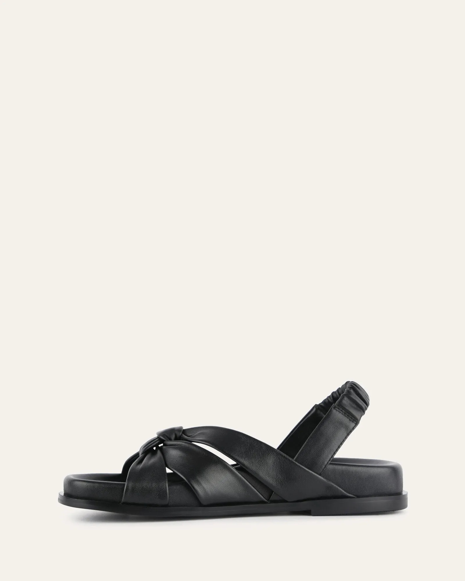 VINCENT FLAT SANDALS BLACK LEATHER