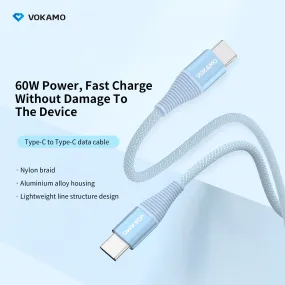 VOKAMO 60W Braided USB-C to USB-C Fast Charging Cable