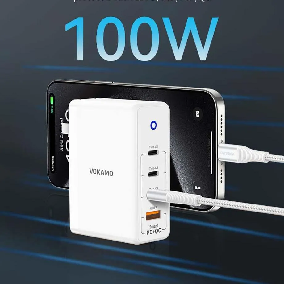 VOKAMO USB-C to USB-C Cable 100W E-Marker PD Fast Charging Type-C Cable 1.2m