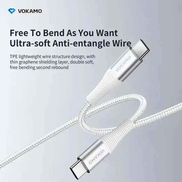 VOKAMO USB-C to USB-C Cable 100W E-Marker PD Fast Charging Type-C Cable 1.2m