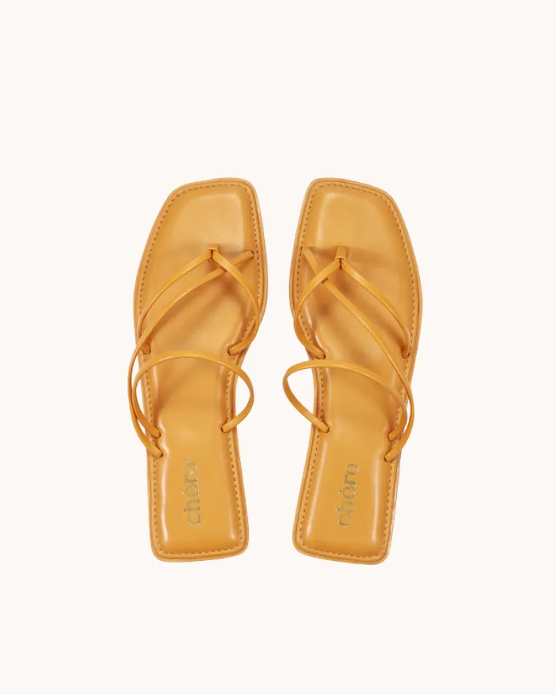 Yellow Uber Stylish Solid Strappy Open Toe Flats for Women