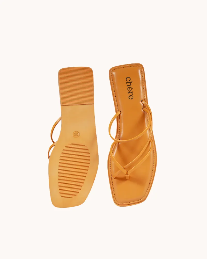 Yellow Uber Stylish Solid Strappy Open Toe Flats for Women