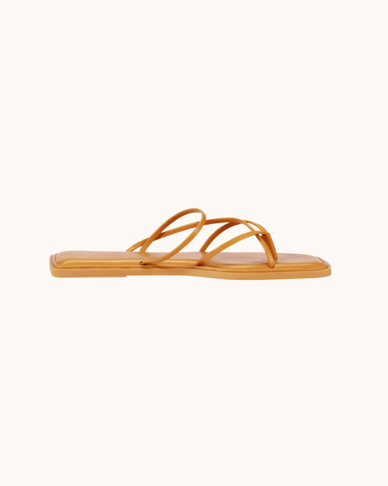 Yellow Uber Stylish Solid Strappy Open Toe Flats for Women